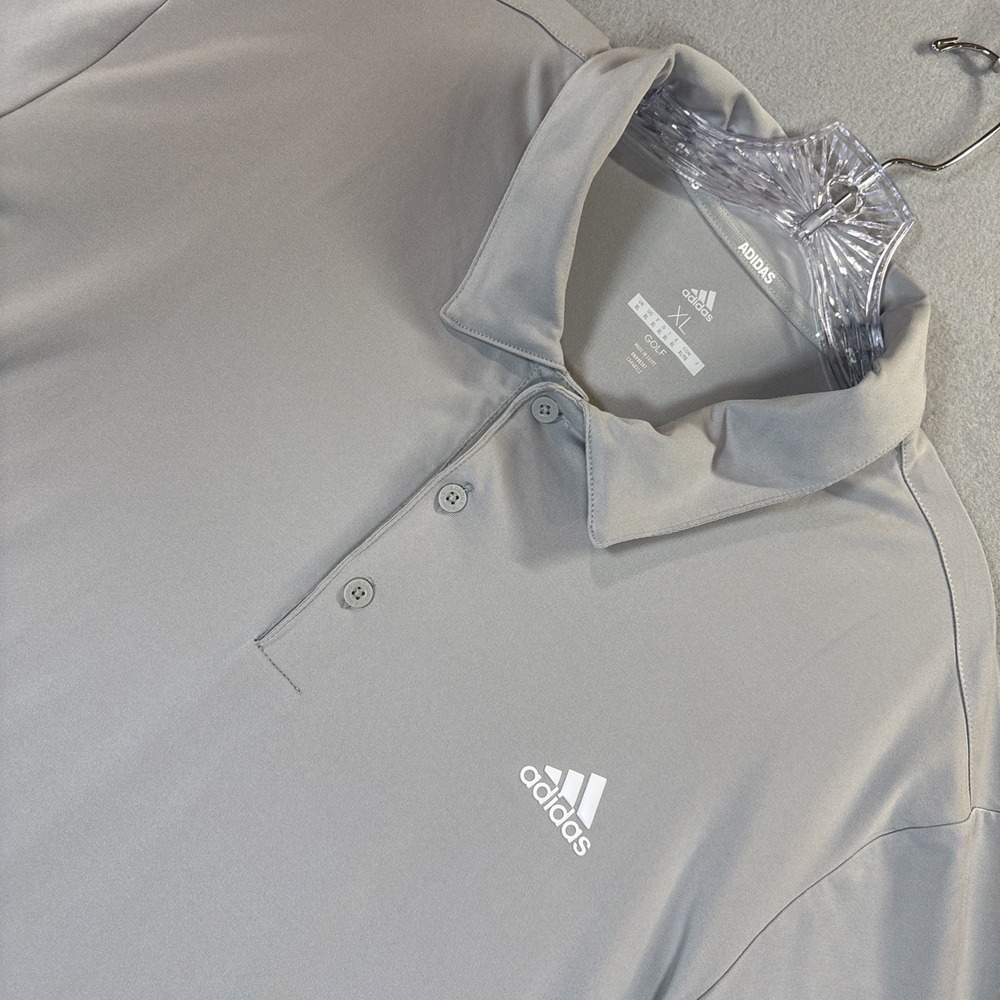 ADIDAS Polo SHIRT Men's Size XLarge Dri Fit Stretch Gray Golf Top